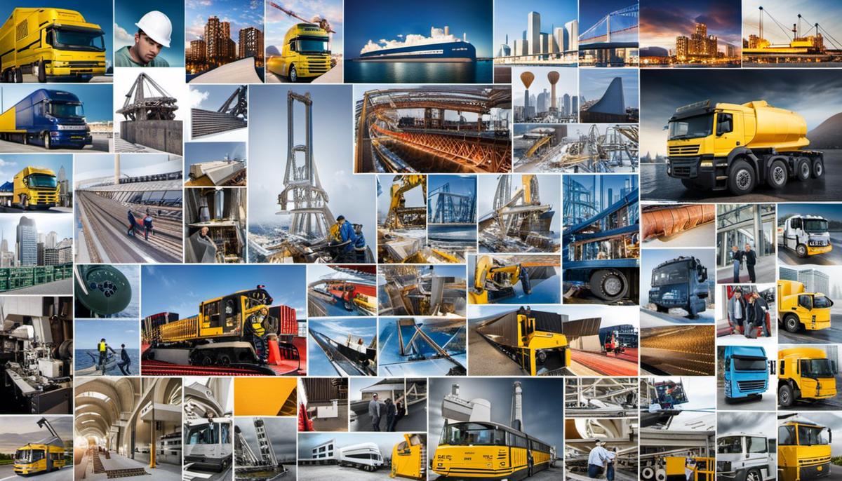 Collage of various engineering-related images, representing the diverse fields of engineering.
